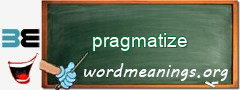 WordMeaning blackboard for pragmatize